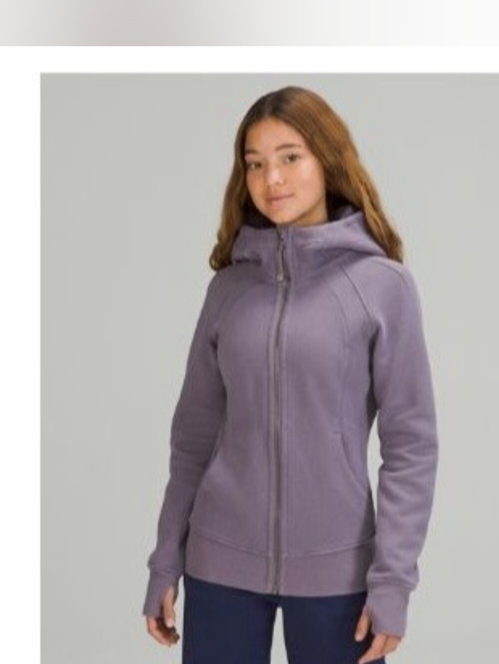 Lululemon Dusky Lavender Scuba Full-Zip Hoodie Sweater Sz 20